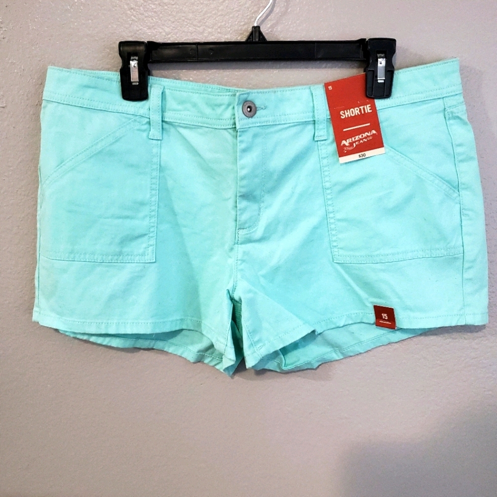 Size 15 Arizona jeans mint green shorts NWT